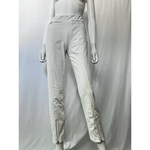 THE SCRIPT Women'ss Pants Chino White Straight Fit Size 2 - Picture 1 of 16